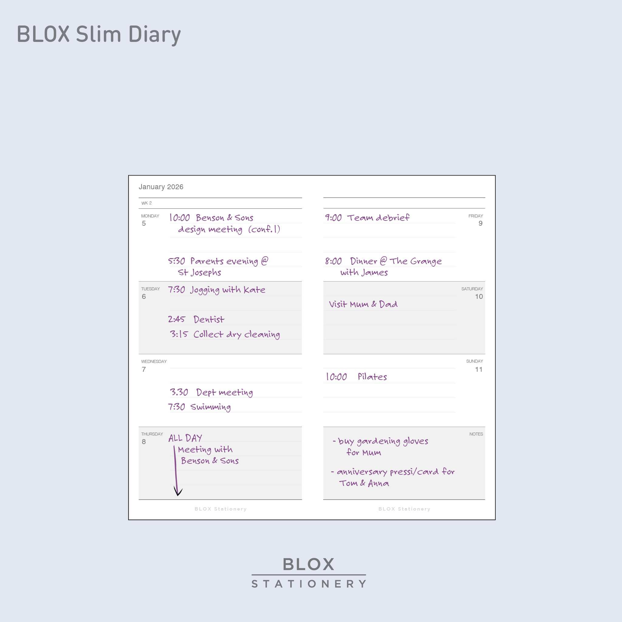 BLOX SLIM Diary 2026