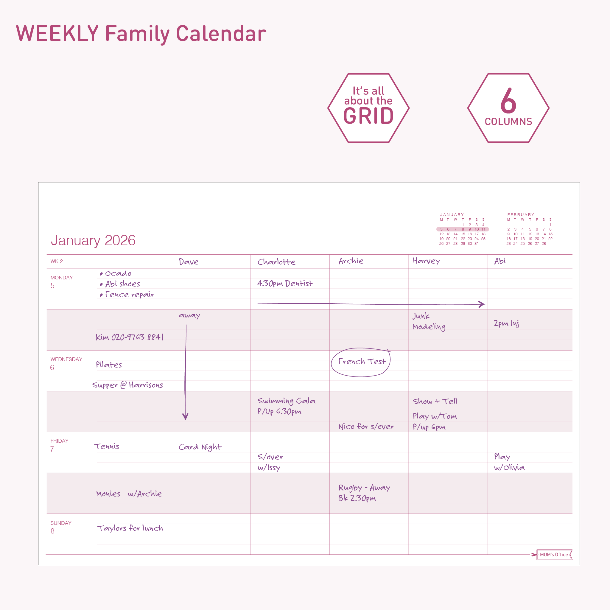 Weekly FAMILY Calendar 2026